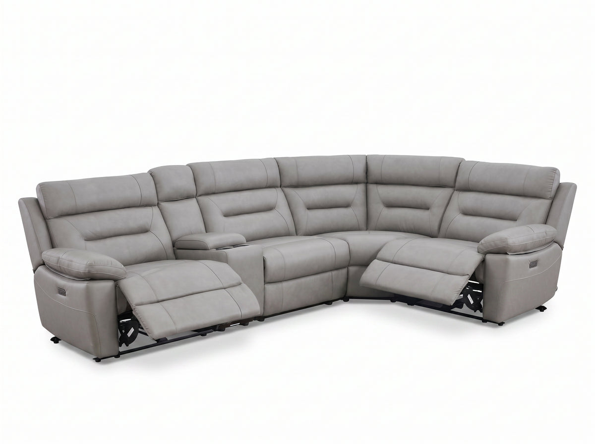 Lucca Power Recliner Modular Leather Corner Sofa