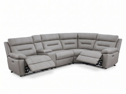 Lucca Power Recliner Modular Leather Corner Sofa