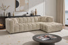 Lugano Beige Chenille Fabric Corner Sofa
