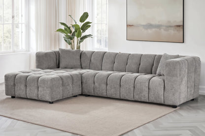 Lugano Grey Chenille Fabric Corner Sofa