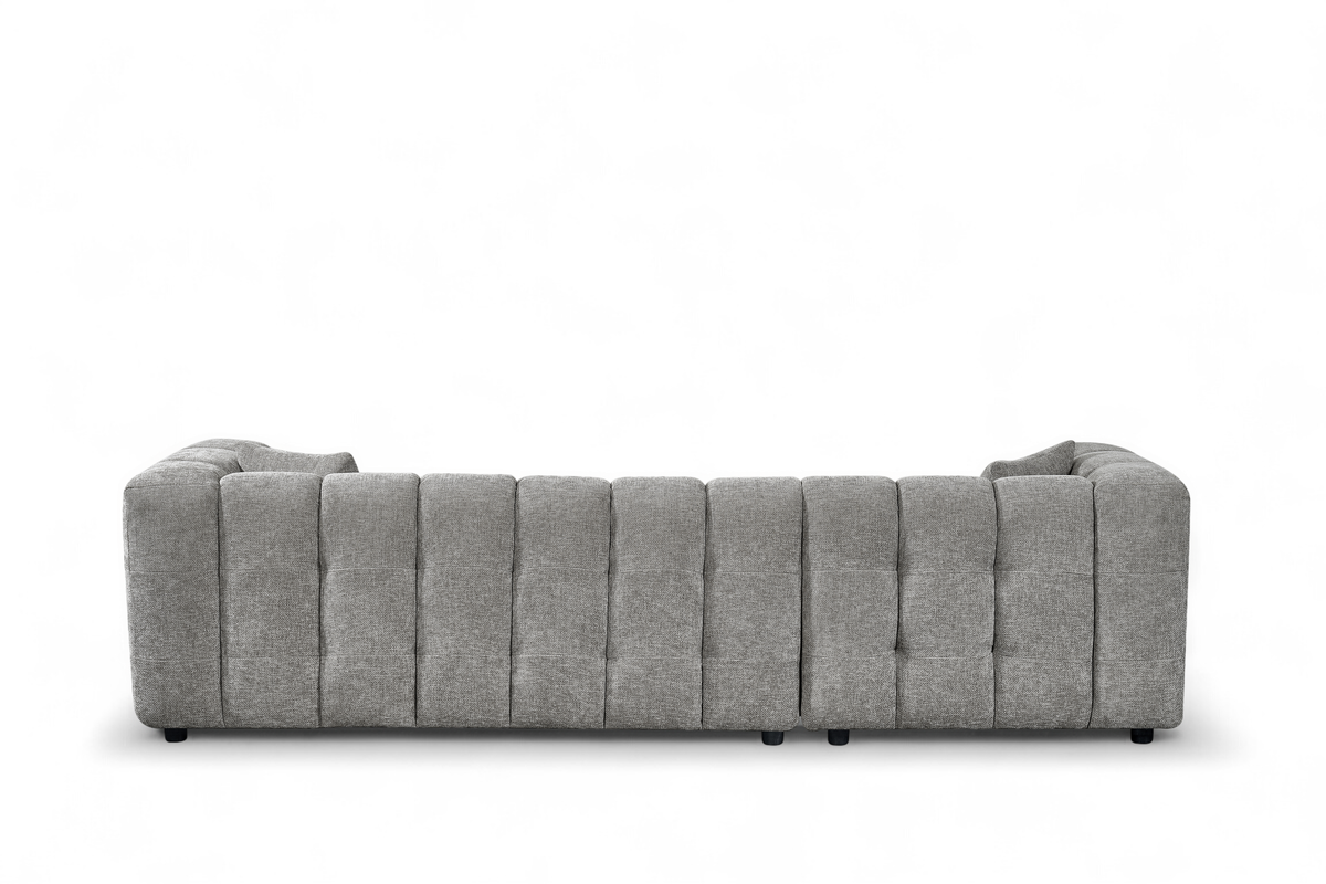 Lugano Grey Chenille Fabric Corner Sofa