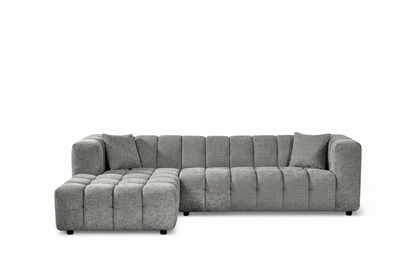 Lugano Grey Chenille Fabric Corner Sofa