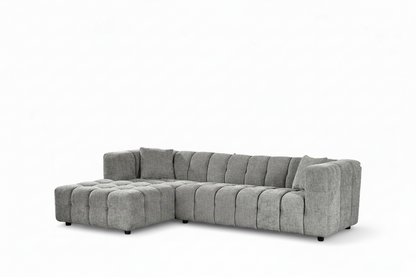 Lugano Grey Chenille Fabric Corner Sofa