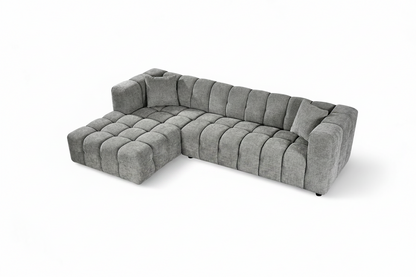 Lugano Grey Chenille Fabric Corner Sofa