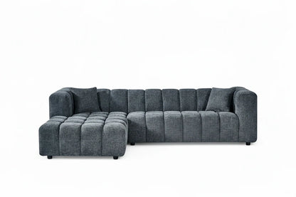Lugano Pale Blue Chenille Fabric Corner Sofa