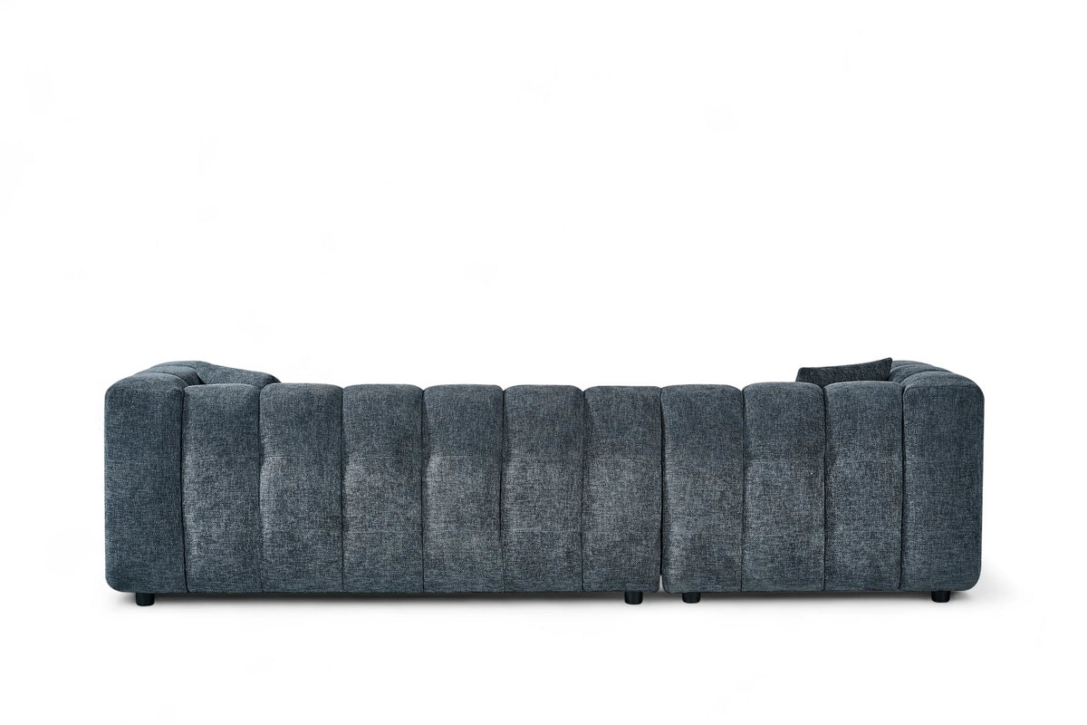 Lugano Pale Blue Chenille Fabric Corner Sofa