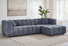 Lugano Pale Blue Chenille Fabric Corner Sofa