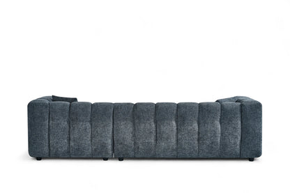 Lugano Pale Blue Chenille Fabric Corner Sofa