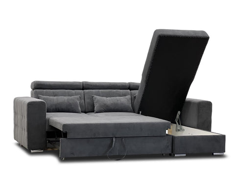 Luke Sofa Bed With Storage - Grey