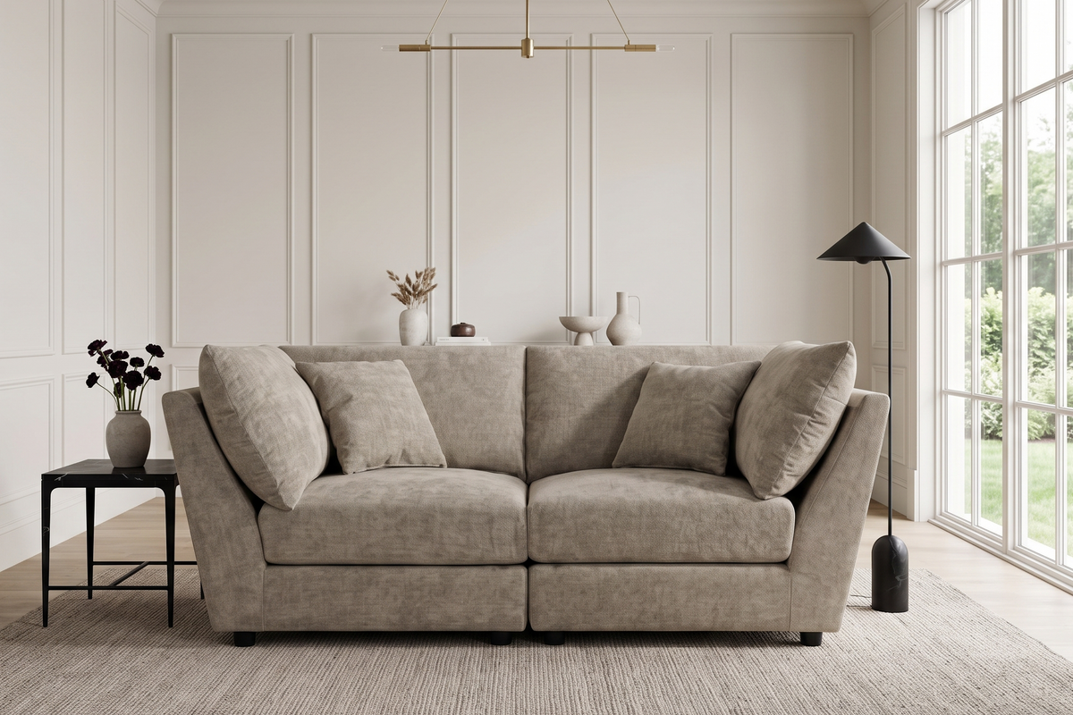 Madelyn 2 Seater Modular Sofa - Beige Chenille – gallery view 1