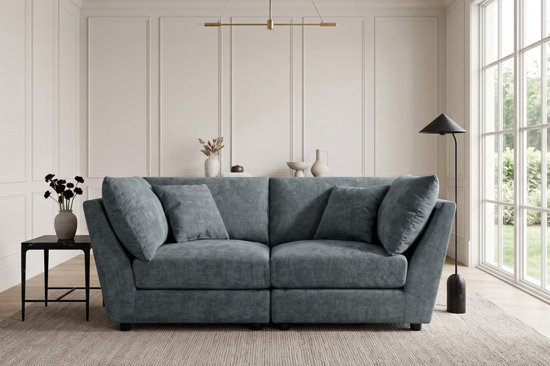 Madelyn 2 Seater Modular Sofa - Blue Chenille