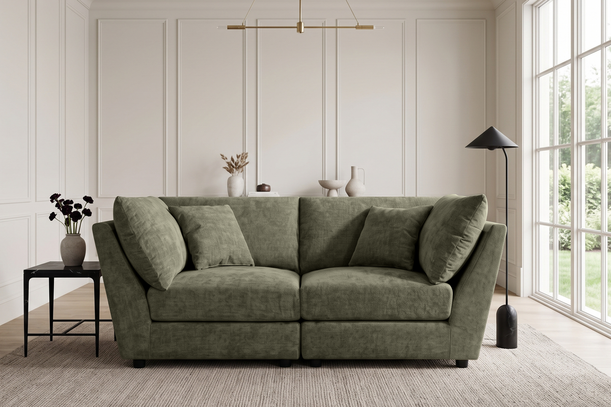 Madelyn 2 Seater Modular Sofa - Green Chenille – gallery view 1