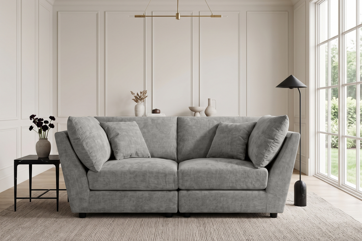 Madelyn 2 Seater Modular Sofa - Grey Chenille – gallery view 1