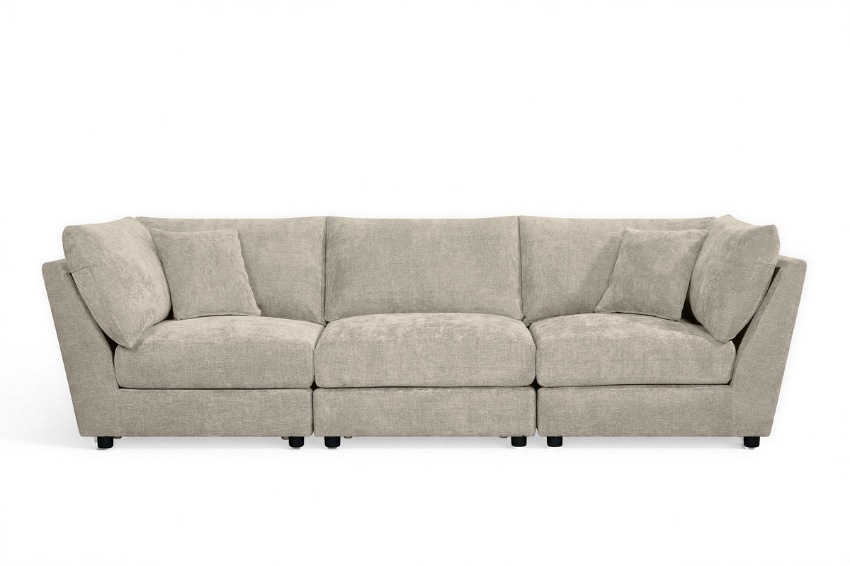 Madelyn 3 Seater Modular Sofa - Beige Chenille – gallery view 2