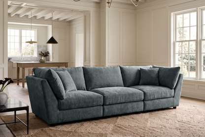Madelyn 3 Seater Modular Sofa - Blue Chenille – gallery view 1