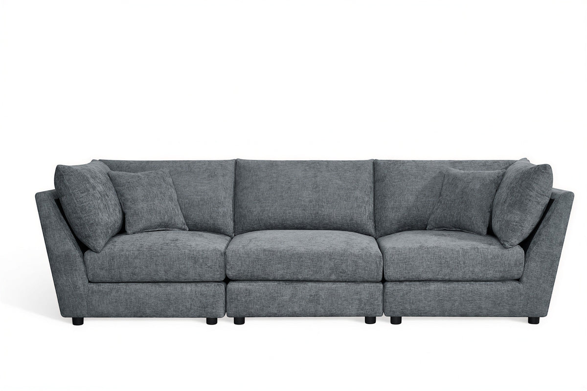 Madelyn 3 Seater Modular Sofa - Blue Chenille – gallery view 2