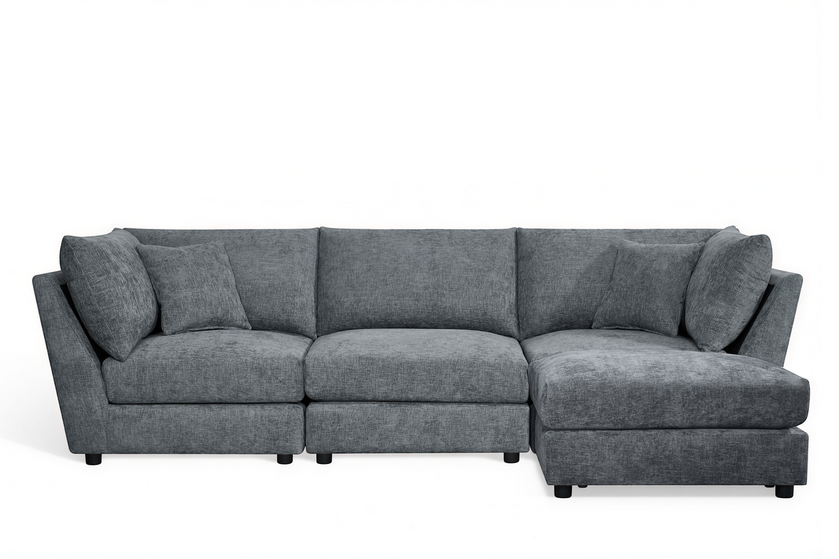 Madelyn 3 Seater Modular Sofa - Blue Chenille – gallery view 3