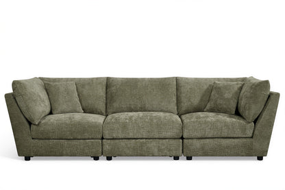 Madelyn 3 Seater Modular Sofa - Green Chenille – gallery view 2
