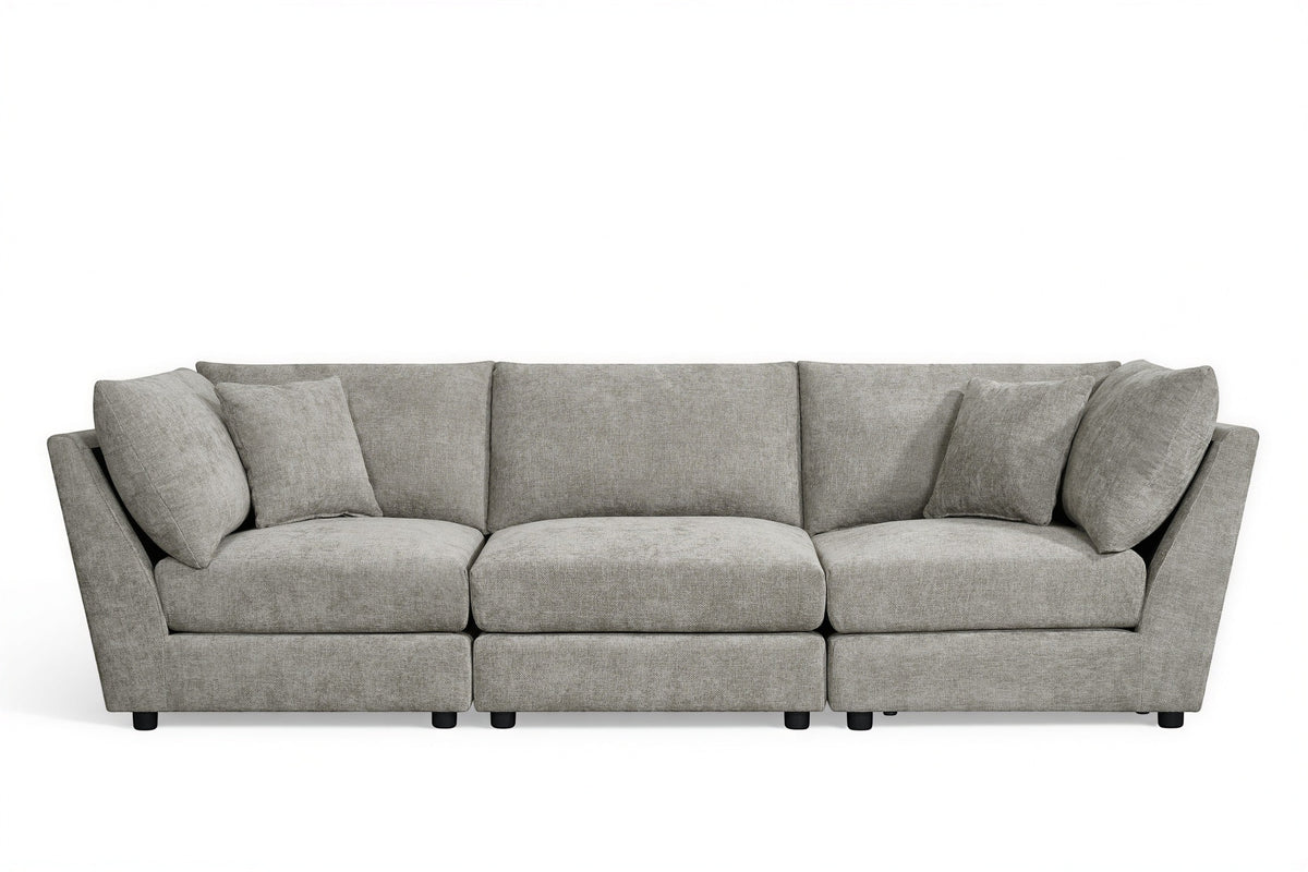 Madelyn 3 Seater Modular Sofa - Grey Chenille – gallery view 2