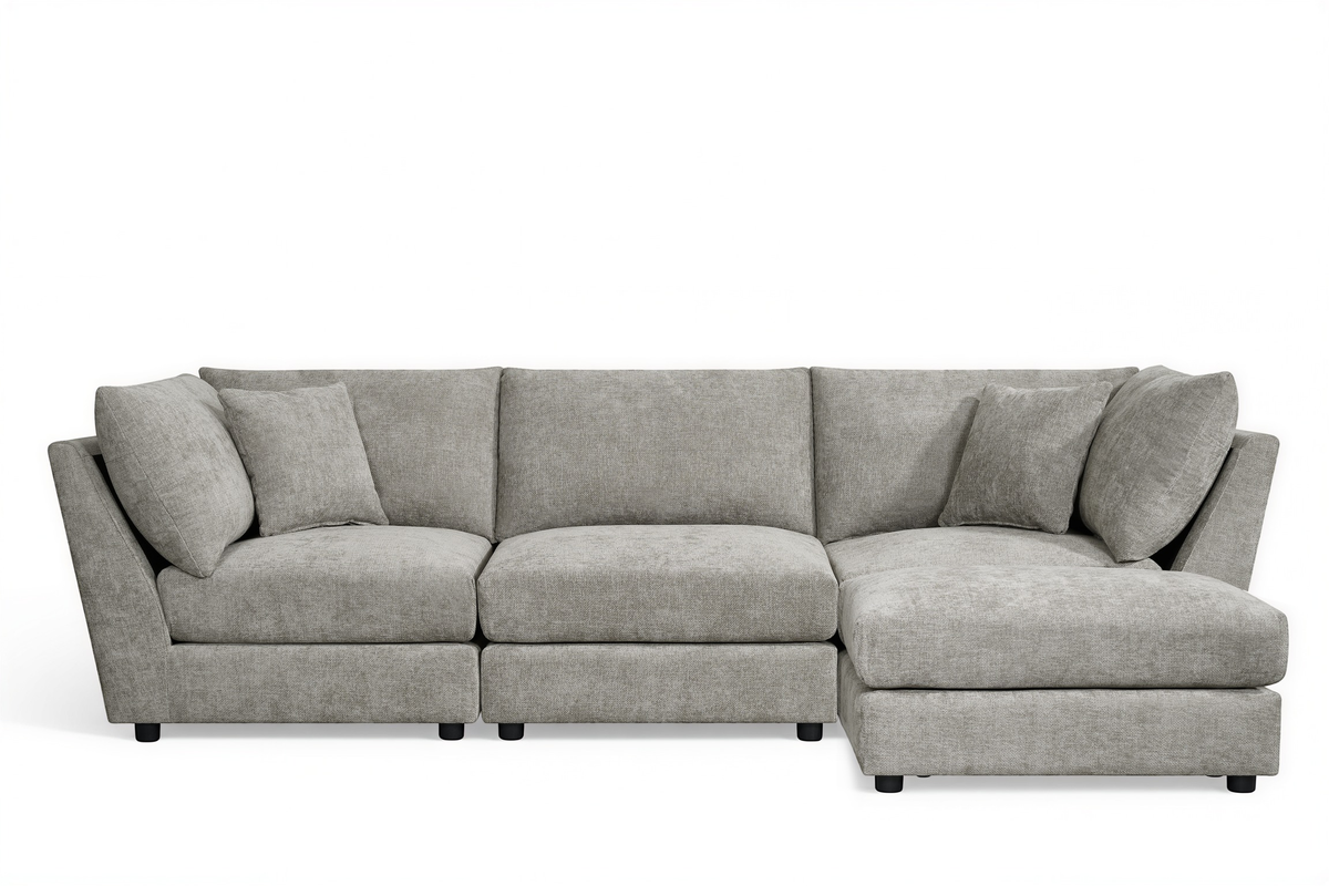 Madelyn 3 Seater Modular Sofa - Grey Chenille – gallery view 3