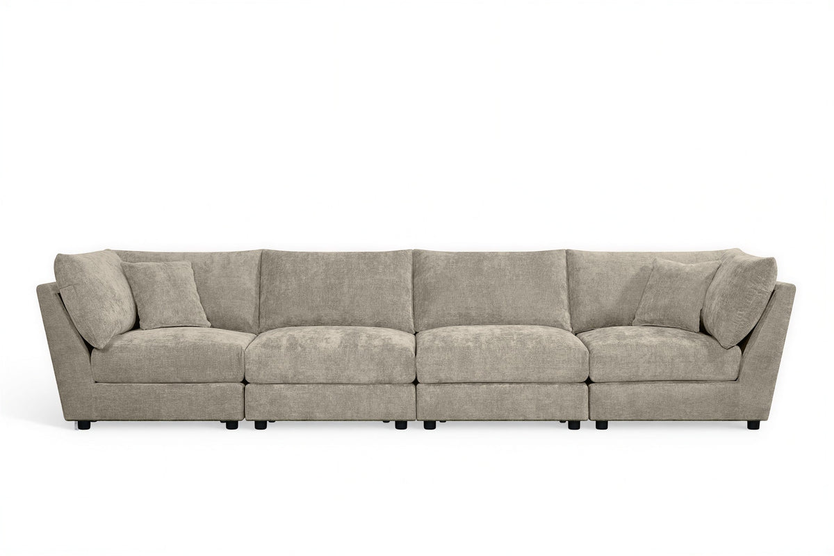 Madelyn 4 Seater Modular Sofa - Beige Chenille – gallery view 2