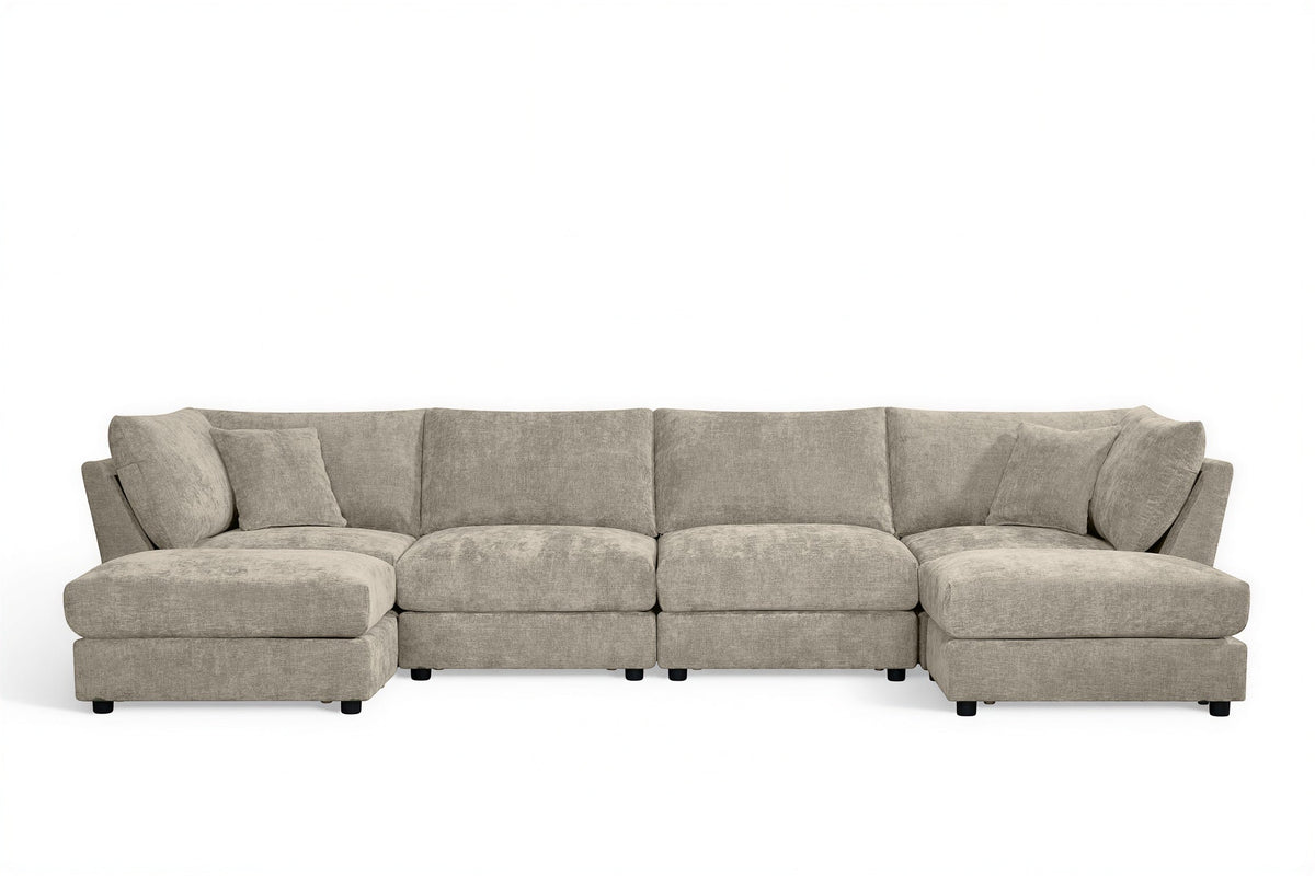 Madelyn 4 Seater Modular Sofa - Beige Chenille – gallery view 3