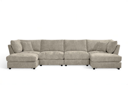 Madelyn 4 Seater Modular Sofa - Beige Chenille – gallery view 3