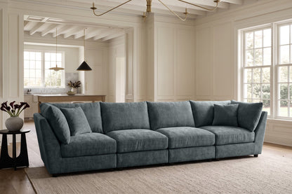 Madelyn 4 Seater Modular Sofa - Blue Chenille – gallery view 1