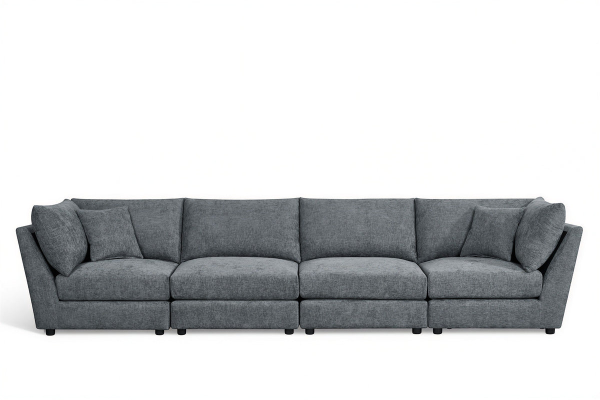 Madelyn 4 Seater Modular Sofa - Blue Chenille – gallery view 2