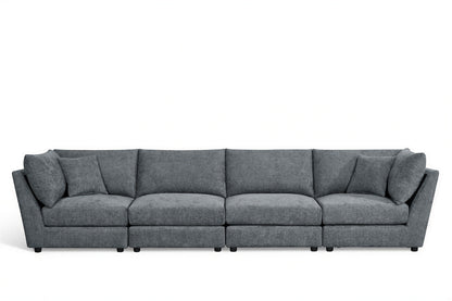Madelyn 4 Seater Modular Sofa - Blue Chenille – gallery view 2