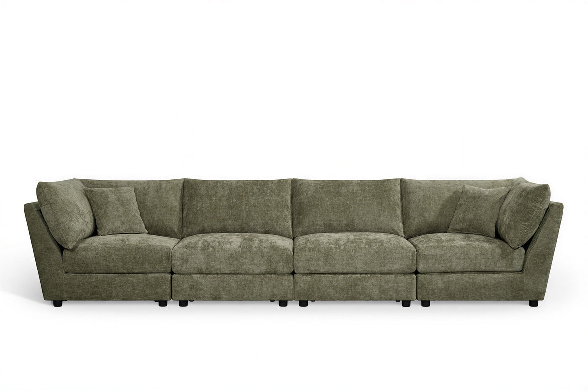 Madelyn 4 Seater Modular Sofa - Green Chenille – gallery view 2