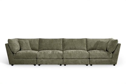 Madelyn 4 Seater Modular Sofa - Green Chenille – gallery view 2