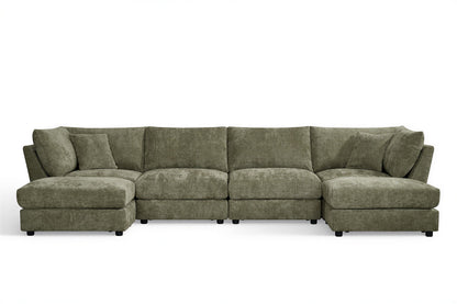 Madelyn 4 Seater Modular Sofa - Green Chenille – gallery view 3