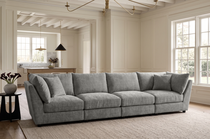 Madelyn 4 Seater Modular Sofa - Grey Chenille – gallery view 1