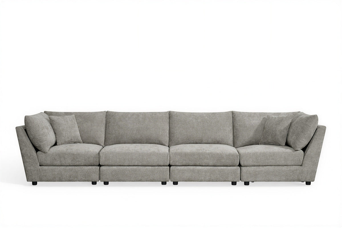 Madelyn 4 Seater Modular Sofa - Grey Chenille – gallery view 2