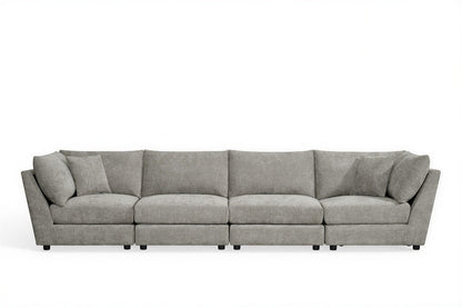 Madelyn 4 Seater Modular Sofa - Grey Chenille – gallery view 2