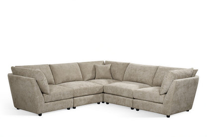 Madelyn 5 Seater Modular Corner Sofa - Beige Chenille – gallery view 2