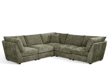 Madelyn 5 Seater Modular Corner Sofa - Green Chenille – gallery view 2