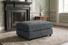 Madelyn blue chenille modular ottoman - view 1