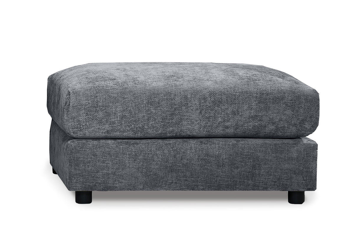 Madelyn blue chenille modular ottoman - view 2