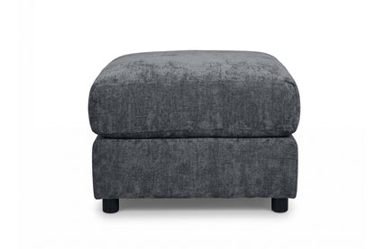 Madelyn blue chenille modular ottoman - view 3