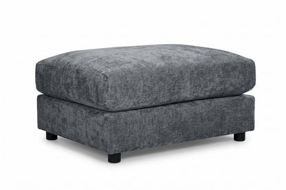 Madelyn blue chenille modular ottoman - view 4