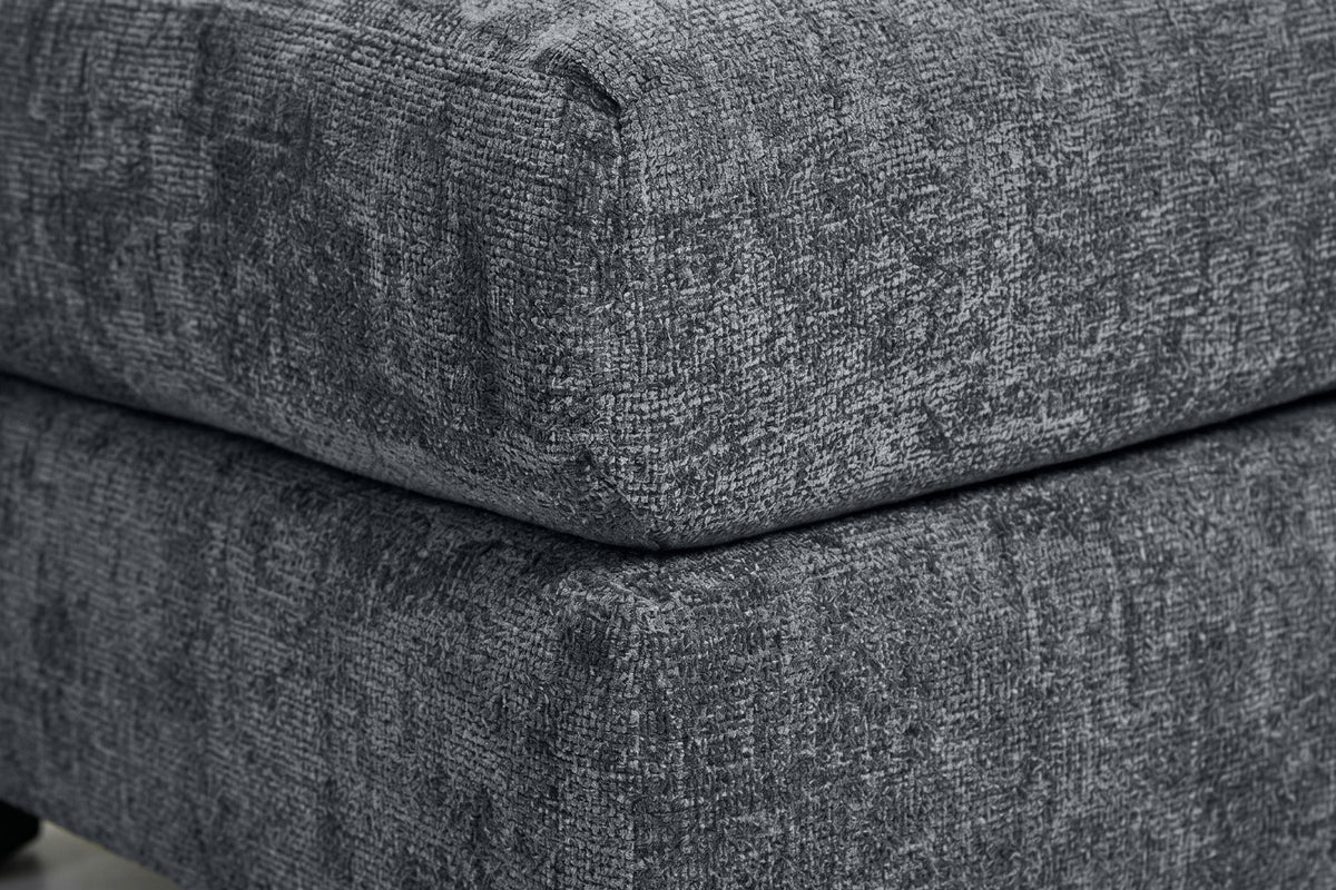 Madelyn blue chenille modular ottoman - view 5