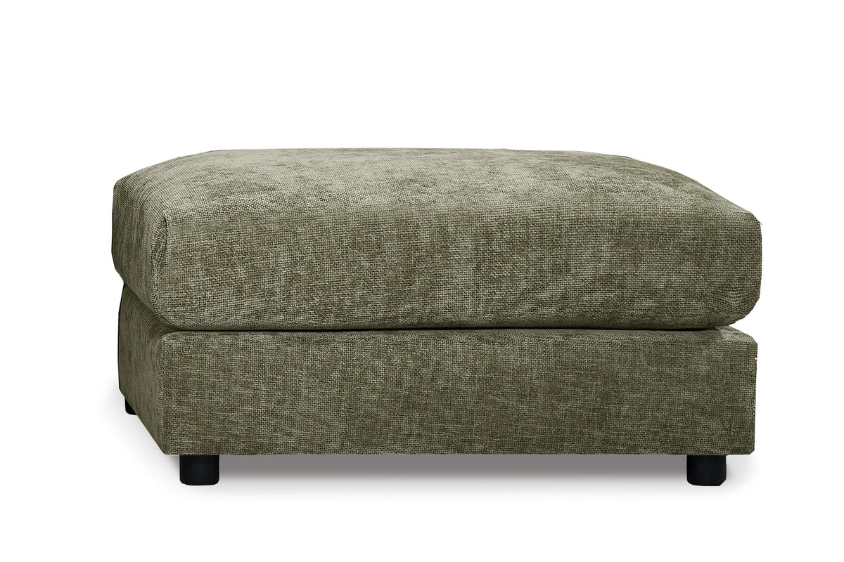 Madelyn green chenille modular ottoman - view 2