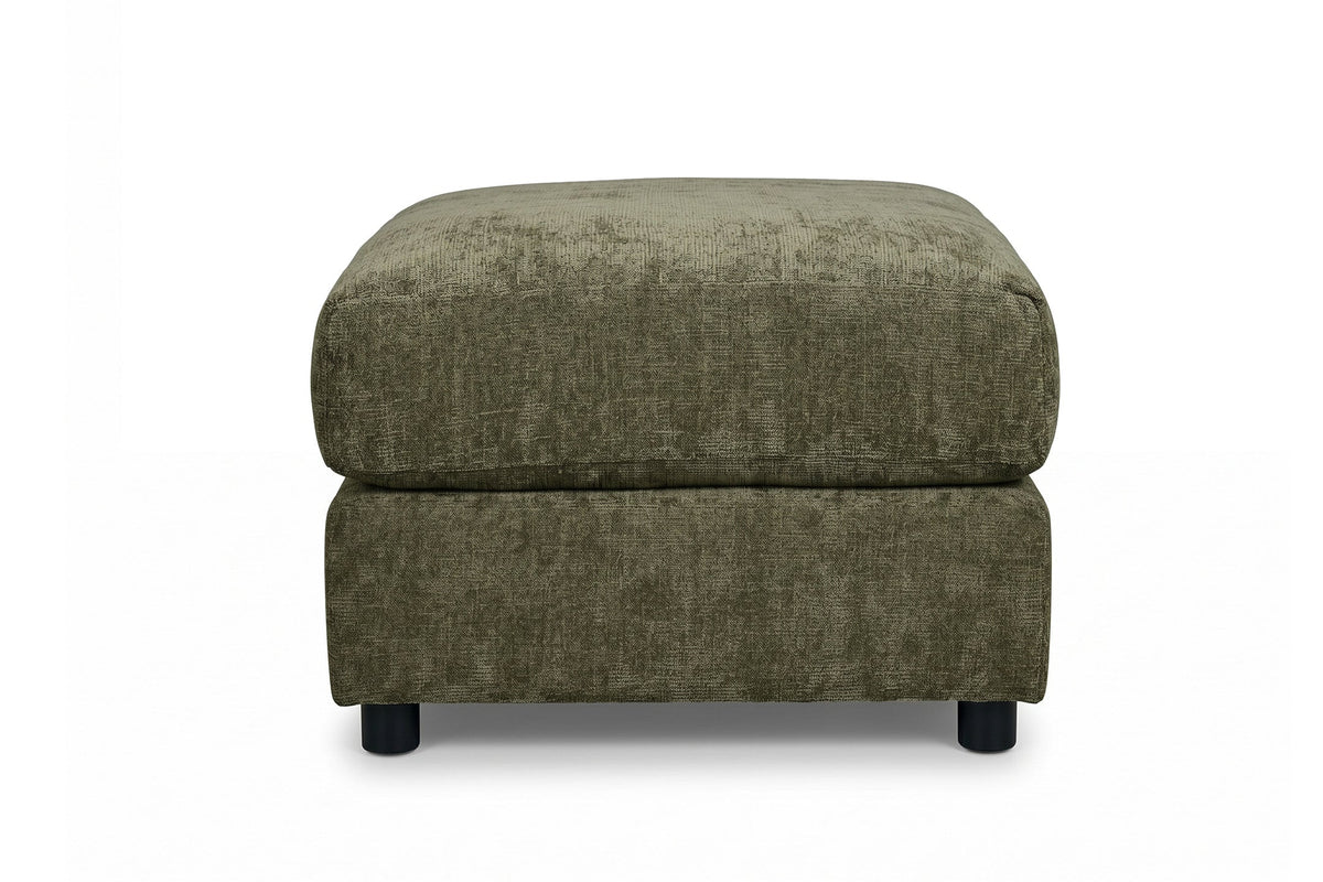 Madelyn green chenille modular ottoman - view 3