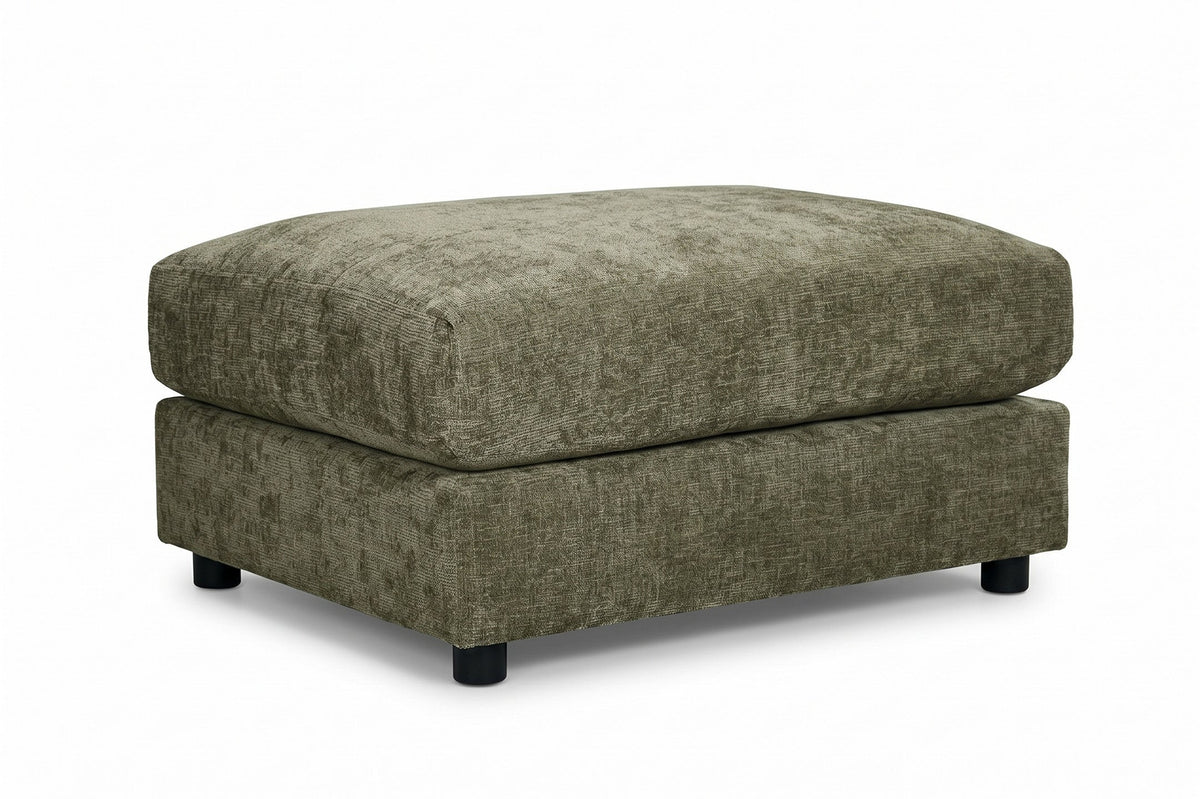 Madelyn green chenille modular ottoman - view 4