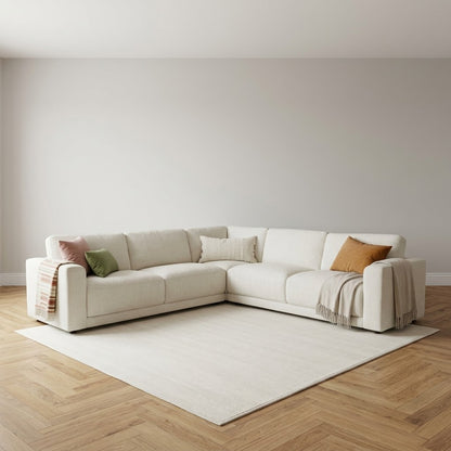 Marlow Beige Large Corner Sofa in a styled living room