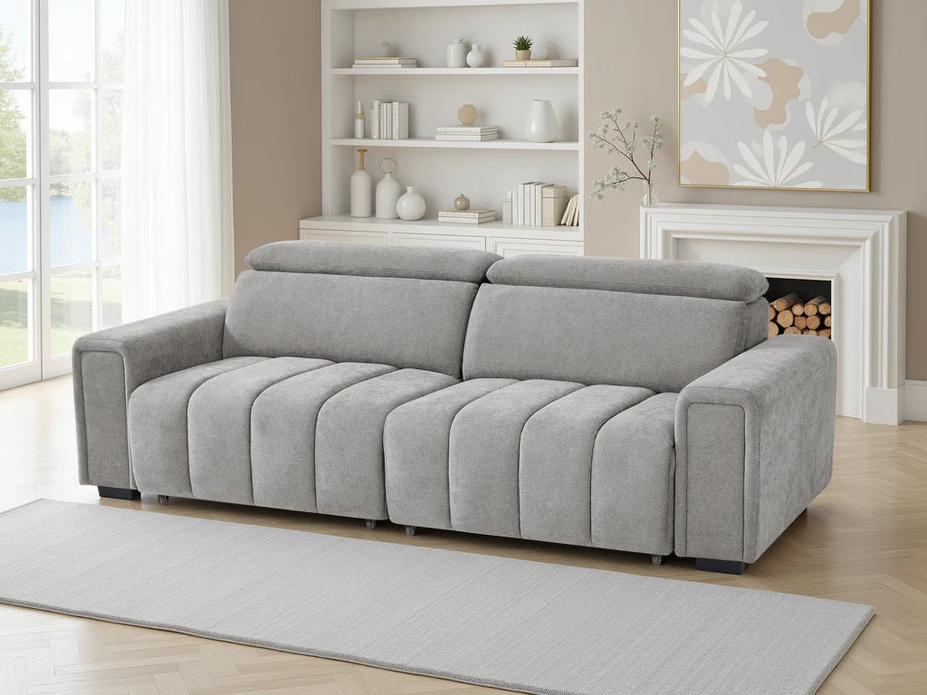 Grey Molly electric sofa bed with both seats closed