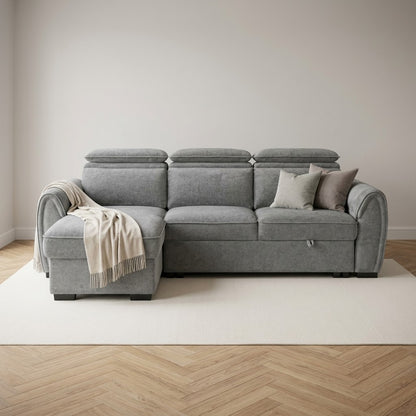 Montrose Universal Storage Sofa Bed - Dark Grey in a neutral living room