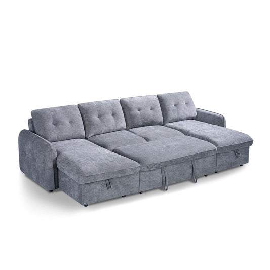 Moscow U Shaped Storage Sofa Bed - Grey